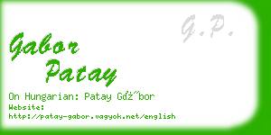 gabor patay business card
